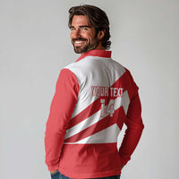 Custom Gibraltar Football Long Sleeve Polo Shirt Castle And Key Sporty Style