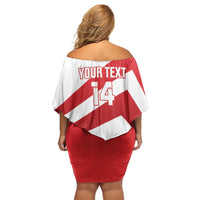 Custom Gibraltar Football Off Shoulder Short Dress Castle And Key Sporty Style