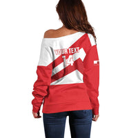 Custom Gibraltar Football Off Shoulder Sweater Castle And Key Sporty Style