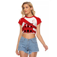 Custom Gibraltar Football Raglan Cropped T Shirt Castle And Key Sporty Style