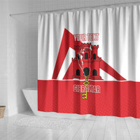 Custom Gibraltar Football Shower Curtain Castle And Key Sporty Style