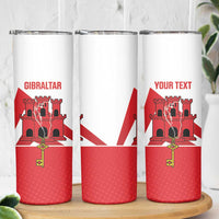 Custom Gibraltar Football Skinny Tumbler Castle And Key Sporty Style
