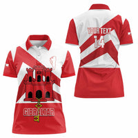 Custom Gibraltar Football Women Polo Shirt Castle And Key Sporty Style