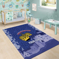 Custom Liechtenstein Football Area Rug Go Blue-Reds Gutenberg Castle