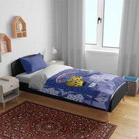 Custom Liechtenstein Football Bedding Set Go Blue-Reds Gutenberg Castle