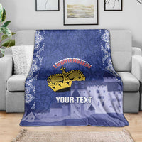Custom Liechtenstein Football Blanket Go Blue-Reds Gutenberg Castle
