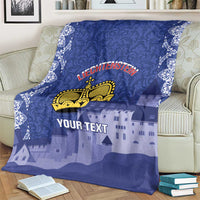 Custom Liechtenstein Football Blanket Go Blue-Reds Gutenberg Castle