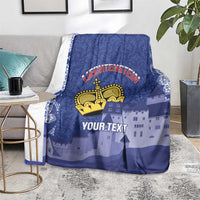 Custom Liechtenstein Football Blanket Go Blue-Reds Gutenberg Castle
