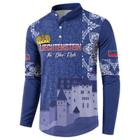 Custom Liechtenstein Football Button Sweatshirt Go Blue-Reds Gutenberg Castle