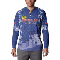 Custom Liechtenstein Football Button Sweatshirt Go Blue-Reds Gutenberg Castle