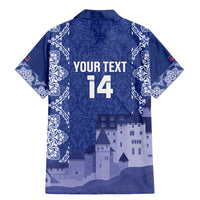 Custom Liechtenstein Football Family Matching Mermaid Dress and Hawaiian Shirt Go Blue-Reds Gutenberg Castle