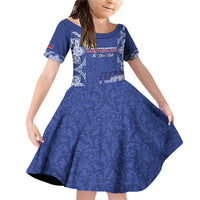 Custom Liechtenstein Football Family Matching Off Shoulder Short Dress and Hawaiian Shirt Go Blue-Reds Gutenberg Castle