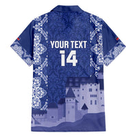 Custom Liechtenstein Football Family Matching Tank Maxi Dress and Hawaiian Shirt Go Blue-Reds Gutenberg Castle
