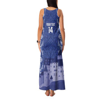 Custom Liechtenstein Football Family Matching Tank Maxi Dress and Hawaiian Shirt Go Blue-Reds Gutenberg Castle