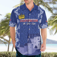 Custom Liechtenstein Football Hawaiian Shirt Go Blue-Reds Gutenberg Castle