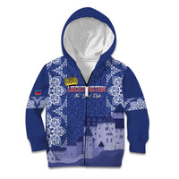 Custom Liechtenstein Football Kid Hoodie Go Blue-Reds Gutenberg Castle