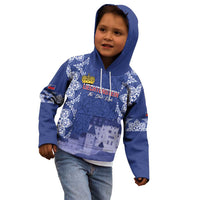 Custom Liechtenstein Football Kid Hoodie Go Blue-Reds Gutenberg Castle