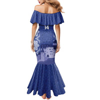 Custom Liechtenstein Football Mermaid Dress Go Blue-Reds Gutenberg Castle