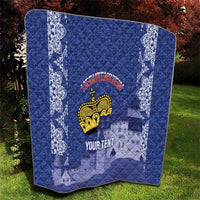 Custom Liechtenstein Football Quilt Go Blue-Reds Gutenberg Castle