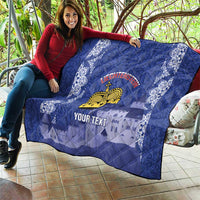 Custom Liechtenstein Football Quilt Go Blue-Reds Gutenberg Castle