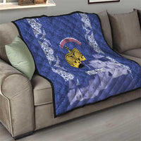 Custom Liechtenstein Football Quilt Go Blue-Reds Gutenberg Castle