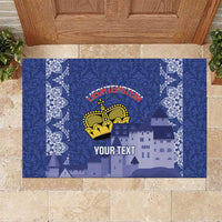 Custom Liechtenstein Football Rubber Doormat Go Blue-Reds Gutenberg Castle