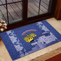 Custom Liechtenstein Football Rubber Doormat Go Blue-Reds Gutenberg Castle