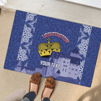 Custom Liechtenstein Football Rubber Doormat Go Blue-Reds Gutenberg Castle