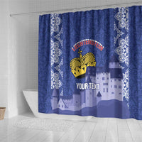 Custom Liechtenstein Football Shower Curtain Go Blue-Reds Gutenberg Castle