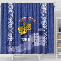 Custom Liechtenstein Football Shower Curtain Go Blue-Reds Gutenberg Castle