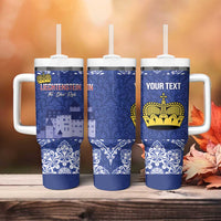 Custom Liechtenstein Football Tumbler With Handle Go Blue-Reds Gutenberg Castle