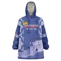 Custom Liechtenstein Football Wearable Blanket Hoodie Go Blue-Reds Gutenberg Castle