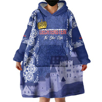 Custom Liechtenstein Football Wearable Blanket Hoodie Go Blue-Reds Gutenberg Castle