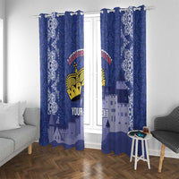 Custom Liechtenstein Football Window Curtain Go Blue-Reds Gutenberg Castle