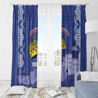 Custom Liechtenstein Football Window Curtain Go Blue-Reds Gutenberg Castle