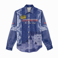 Custom Liechtenstein Football Women Casual Shirt Go Blue-Reds Gutenberg Castle
