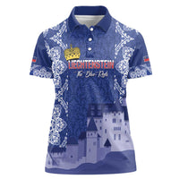 Custom Liechtenstein Football Women Polo Shirt Go Blue-Reds Gutenberg Castle