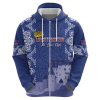 Custom Liechtenstein Football Zip Hoodie Go Blue-Reds Gutenberg Castle