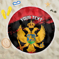 Custom Montenegro Football Beach Blanket Hrabri Sokoli Grunge Style
