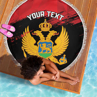 Custom Montenegro Football Beach Blanket Hrabri Sokoli Grunge Style