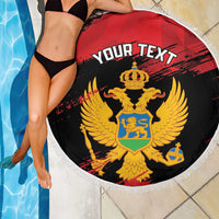 Custom Montenegro Football Beach Blanket Hrabri Sokoli Grunge Style