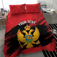 Custom Montenegro Football Bedding Set Hrabri Sokoli Grunge Style