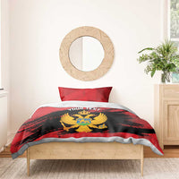 Custom Montenegro Football Bedding Set Hrabri Sokoli Grunge Style