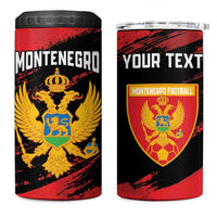Custom Montenegro Football 4 in 1 Can Cooler Tumbler Hrabri Sokoli Grunge Style
