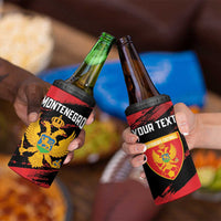 Custom Montenegro Football 4 in 1 Can Cooler Tumbler Hrabri Sokoli Grunge Style