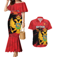 Custom Montenegro Football Couples Matching Mermaid Dress and Hawaiian Shirt Hrabri Sokoli Grunge Style