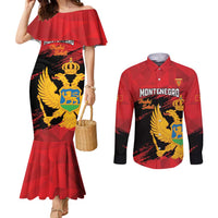 Custom Montenegro Football Couples Matching Mermaid Dress and Long Sleeve Button Shirt Hrabri Sokoli Grunge Style