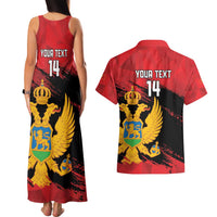 Custom Montenegro Football Couples Matching Tank Maxi Dress and Hawaiian Shirt Hrabri Sokoli Grunge Style