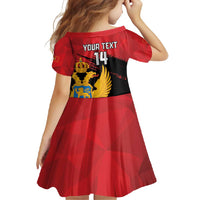 Custom Montenegro Football Family Matching Off Shoulder Maxi Dress and Hawaiian Shirt Hrabri Sokoli Grunge Style