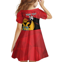 Custom Montenegro Football Family Matching Summer Maxi Dress and Hawaiian Shirt Hrabri Sokoli Grunge Style